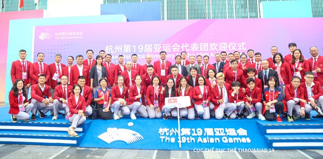Lễ thượng cờ Đoàn Thể thao Việt Nam tại ASIAD 19 - Ảnh 2. Lễ thượng cờ Đoàn Thể thao Việt Nam tại ASIAD 19 - Ảnh 2.