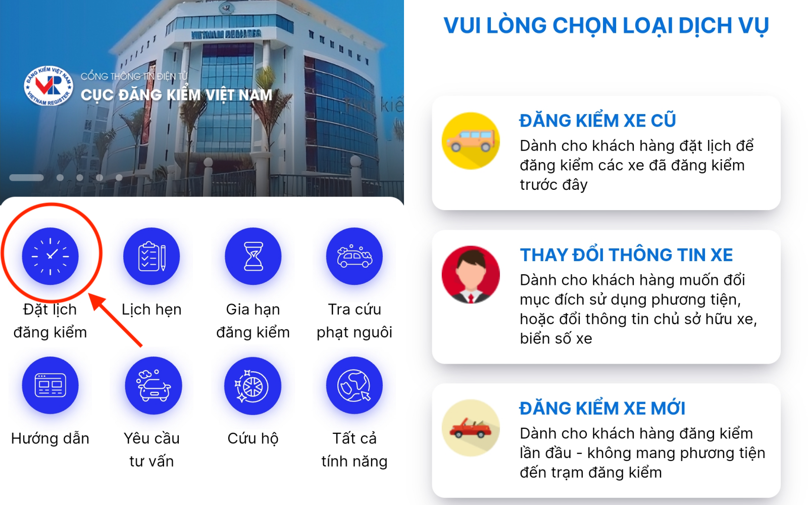 Người dùng ô tô có thể tra cứu phạt nguội bằng ứng dụng đặt lịch đăng kiểm