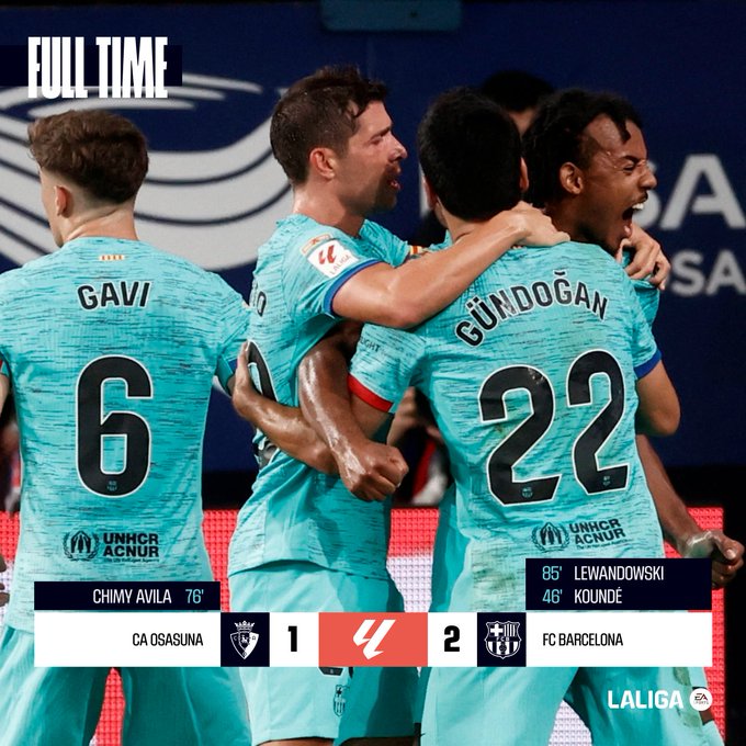 Lewandowski lập công, Barcelona giành 3 điểm trên sân Osasuna Lewandowski lập công, Barcelona giành 3 điểm trên sân Osasuna