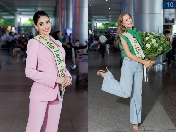 Trương Ngọc Ánh rạng rỡ đón các hoa hậu của Miss Earth 2022 đến Việt Nam