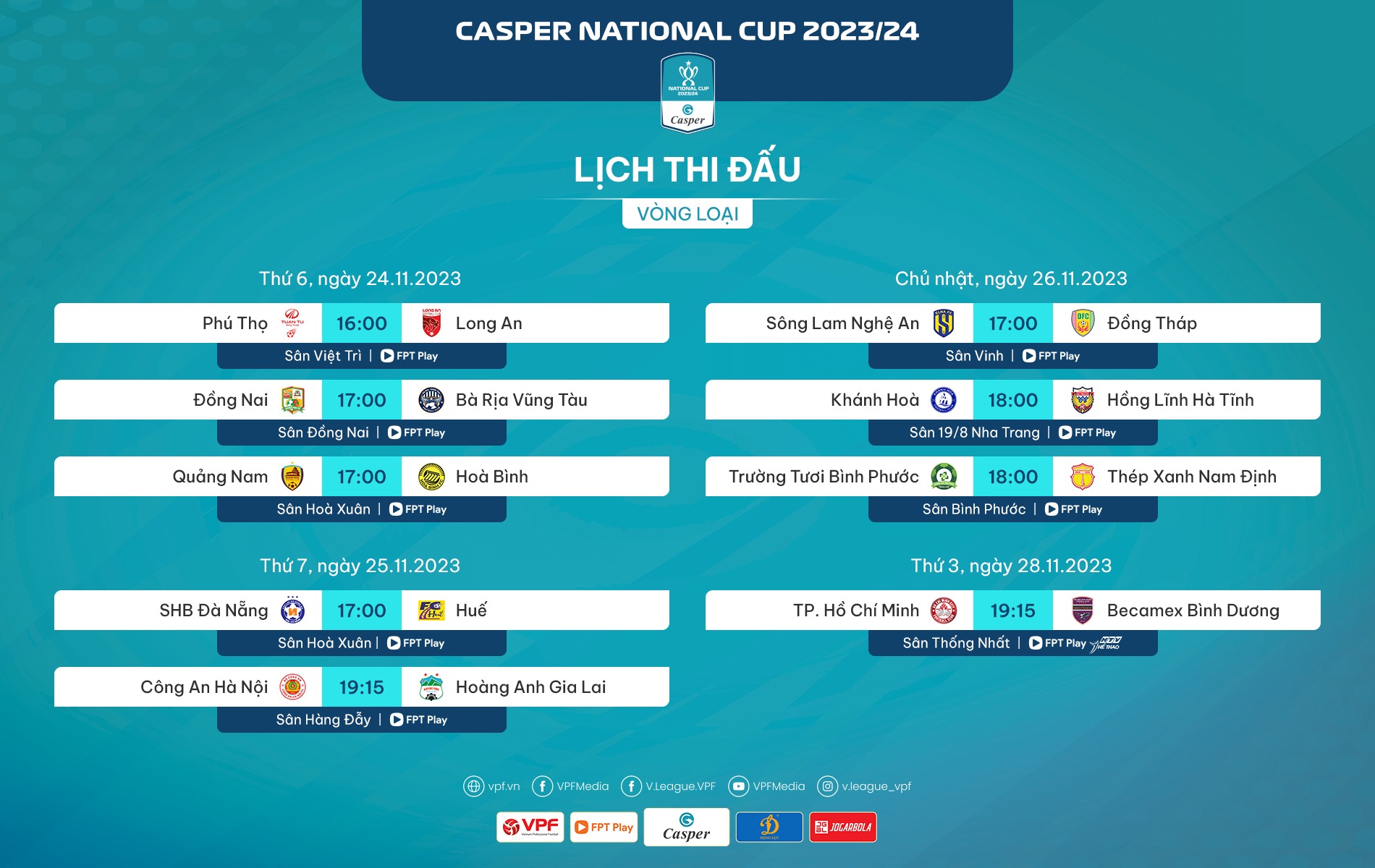 Lịch thi đấu vòng loại Cúp Quốc gia 2023/24: Tâm điểm CLB Công An Hà Nội - HAGL Lịch thi đấu vòng loại Cúp Quốc gia 2023/24: Tâm điểm CLB Công An Hà Nội - HAGL
