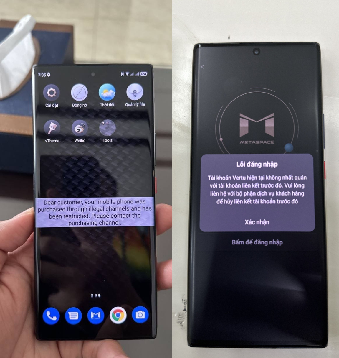 Nhiều người dùng Vertu “cầu cứu” vì bị khoá máy Nhiều người dùng Vertu “cầu cứu” vì bị khoá máy