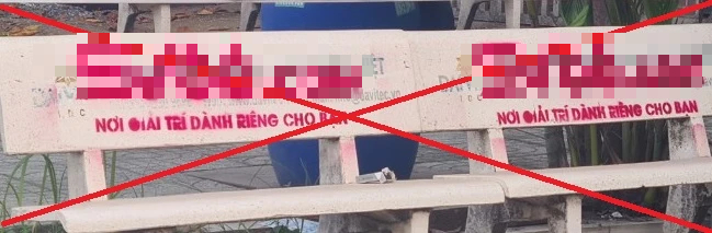 Lại xuất hiện quảng cáo web cá cược quốc tế trên ghế đá tại TP.Thủ Đức- Ảnh 2.