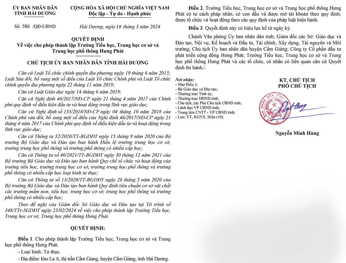 Hải Dương thành lập trường liên cấp tư thục đầu tiên với 3 bậc học- Ảnh 1. Hải Dương thành lập trường liên cấp tư thục đầu tiên với 3 bậc học- Ảnh 1.