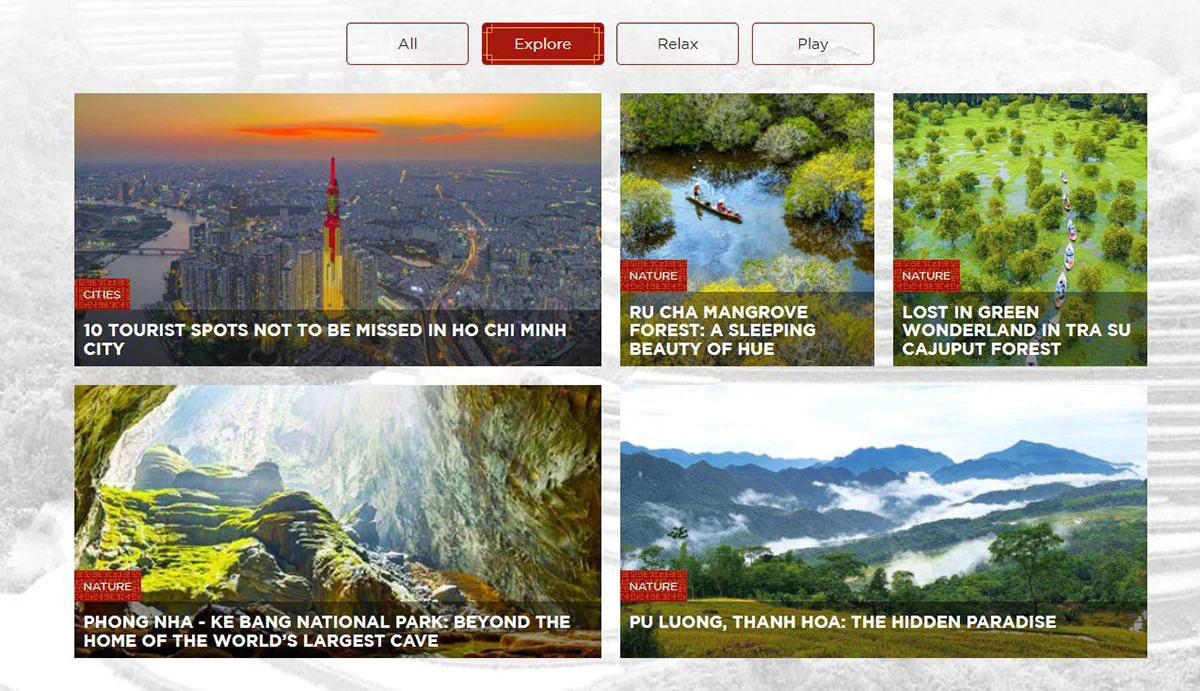 Website quảng bá du lịch quốc gia Việt Nam 'vượt mặt' Thái Lan
