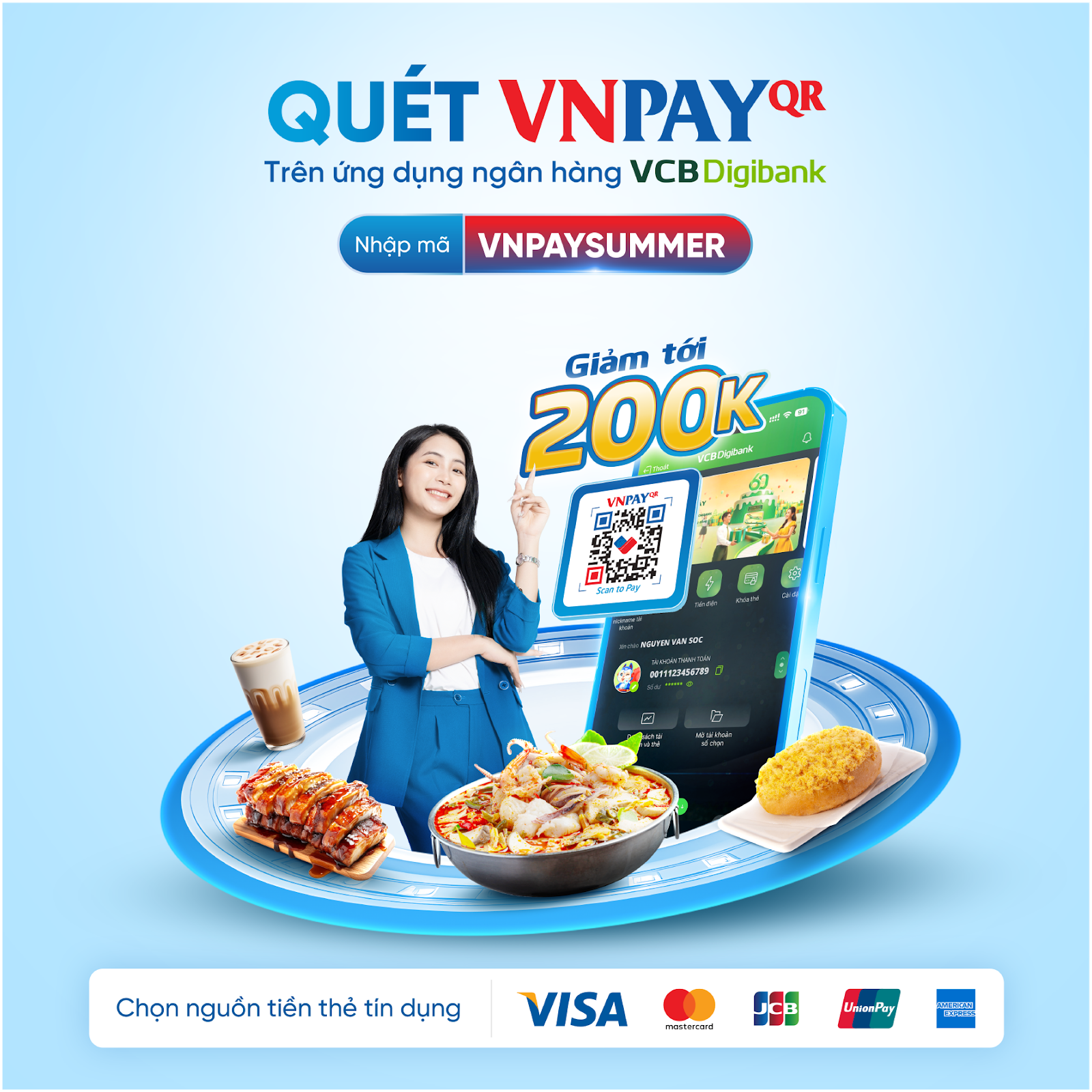 Nhiều ưu đãi khi thanh toán VNPAY-QR và sử dụng nguồn tiền thẻ tín dụng Vietcombank