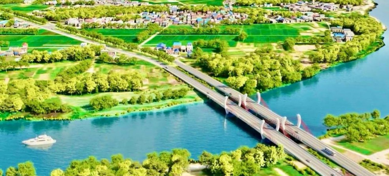 Mô hình cầu qua sông Trà Bồng trên tuyến đường Hoàng Sa - Dốc Sỏi (Quảng Ngãi)
