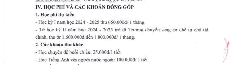 Một trường THPT chuyên tăng học phí theo cơ chế tự chủ tài chính- Ảnh 1.