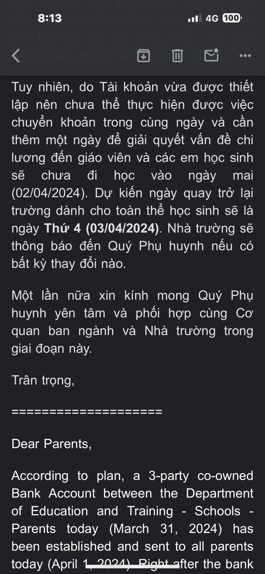 Trường quốc tế AISVN: Phụ huynh góp 20 tỉ đồng, khi nào học sinh trở lại trường?- Ảnh 1.