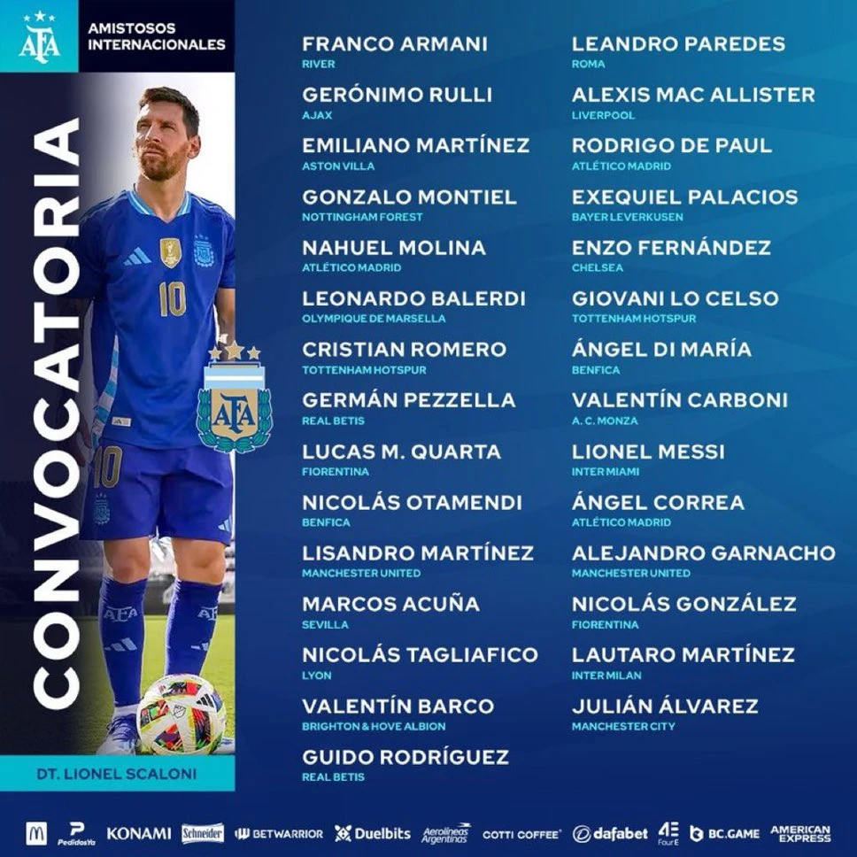 Đội hình toàn sao của Argentina dự Copa America, Brazil bổ sung 4 cầu thủ Đội hình toàn sao của Argentina dự Copa America, Brazil bổ sung 4 cầu thủ