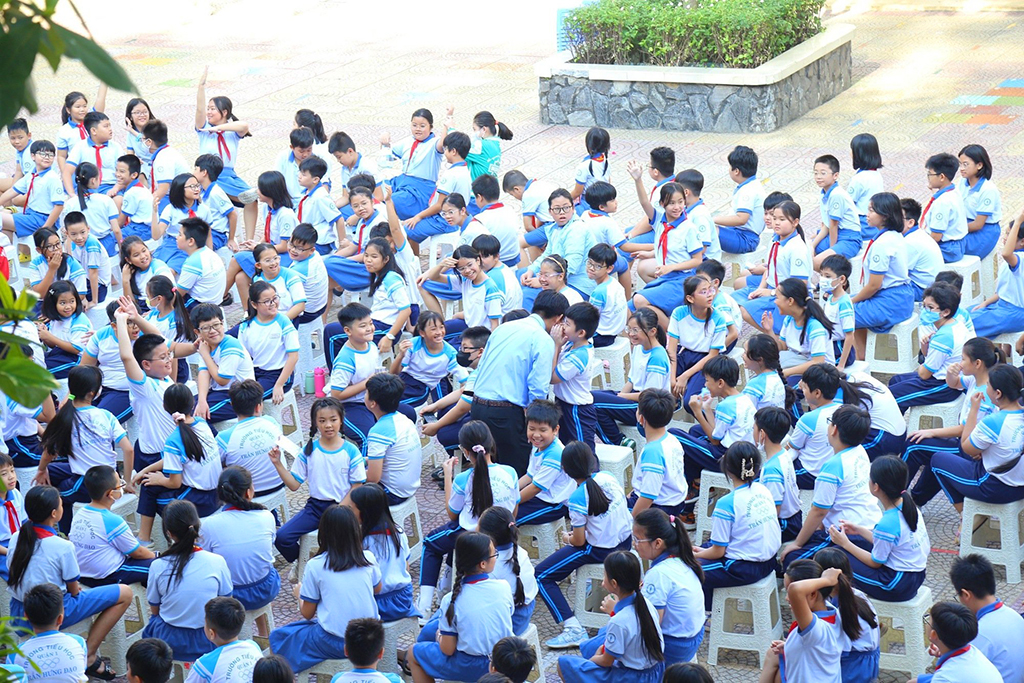 Một buổi giáo dục giới tính cho học sinh lớp 5 Trường tiểu học Trần Hưng Đạo, Q.1, TP.HCM