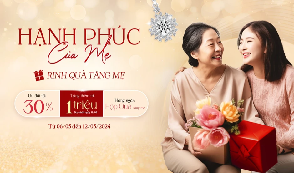 Mỗi món trang sức DOJI là món quà xuất phát từ trái tim chân thành dành tặng người mẹ dấu yêu