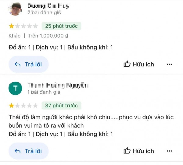 Nhà hàng bị đánh giá 1 sao vì tưởng nhầm liên quan vụ khách tố bắt xóa hình