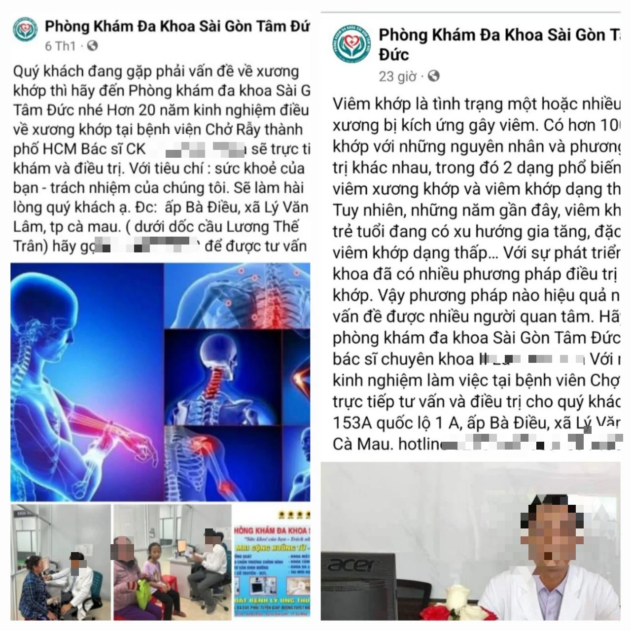 Fanpage của Phòng khám đa khoa Sài Gòn Tâm Đức quảng cáo sai sự thật