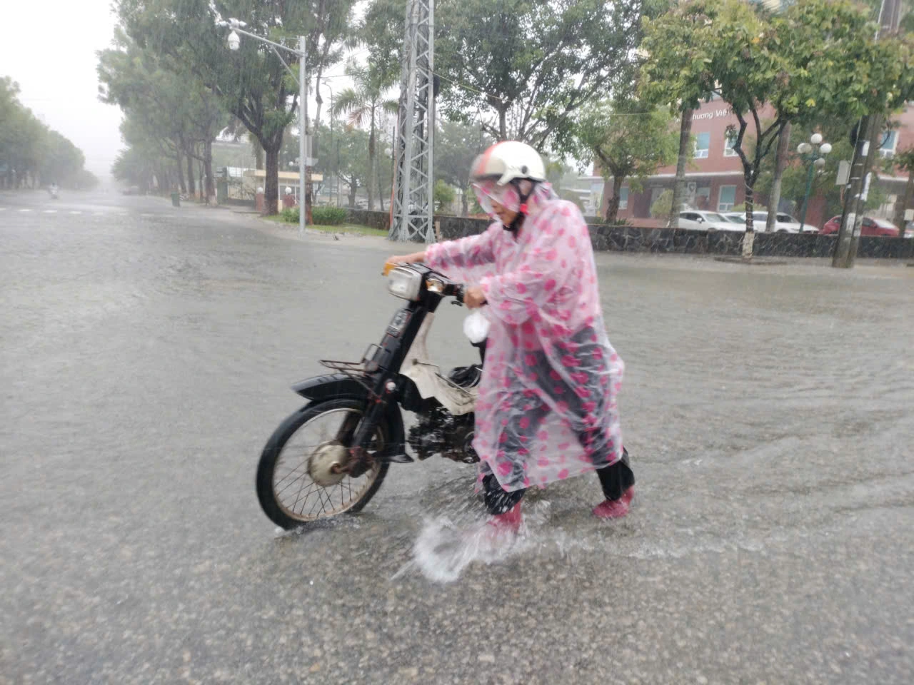 Quảng Nam: Mưa trắng trời, nhiều tuyến phố Tam Kỳ chìm trong biển nước