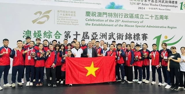 Đội tuyển Wushu Việt Nam giành 3 HCV tại giải Wushu vô địch châu Á 2024 - Ảnh 1.