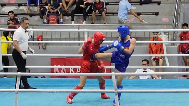 Giải vô địch Kickboxing toàn quốc năm 2024: 2 nhà vô địch SEA Games thể hiện phong độ áp đảo - Ảnh 1.