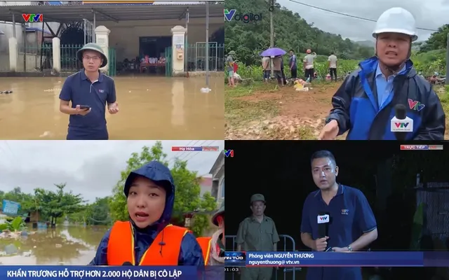 Tinh thần dấn thân, lăn xả của đội ngũ làm báo VTV trong bão lũ - Ảnh 1.