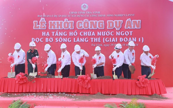 Trà Vinh: Khởi công hạ tầng hồ chứa nước ngọt hơn 1.330 tỉ đồng