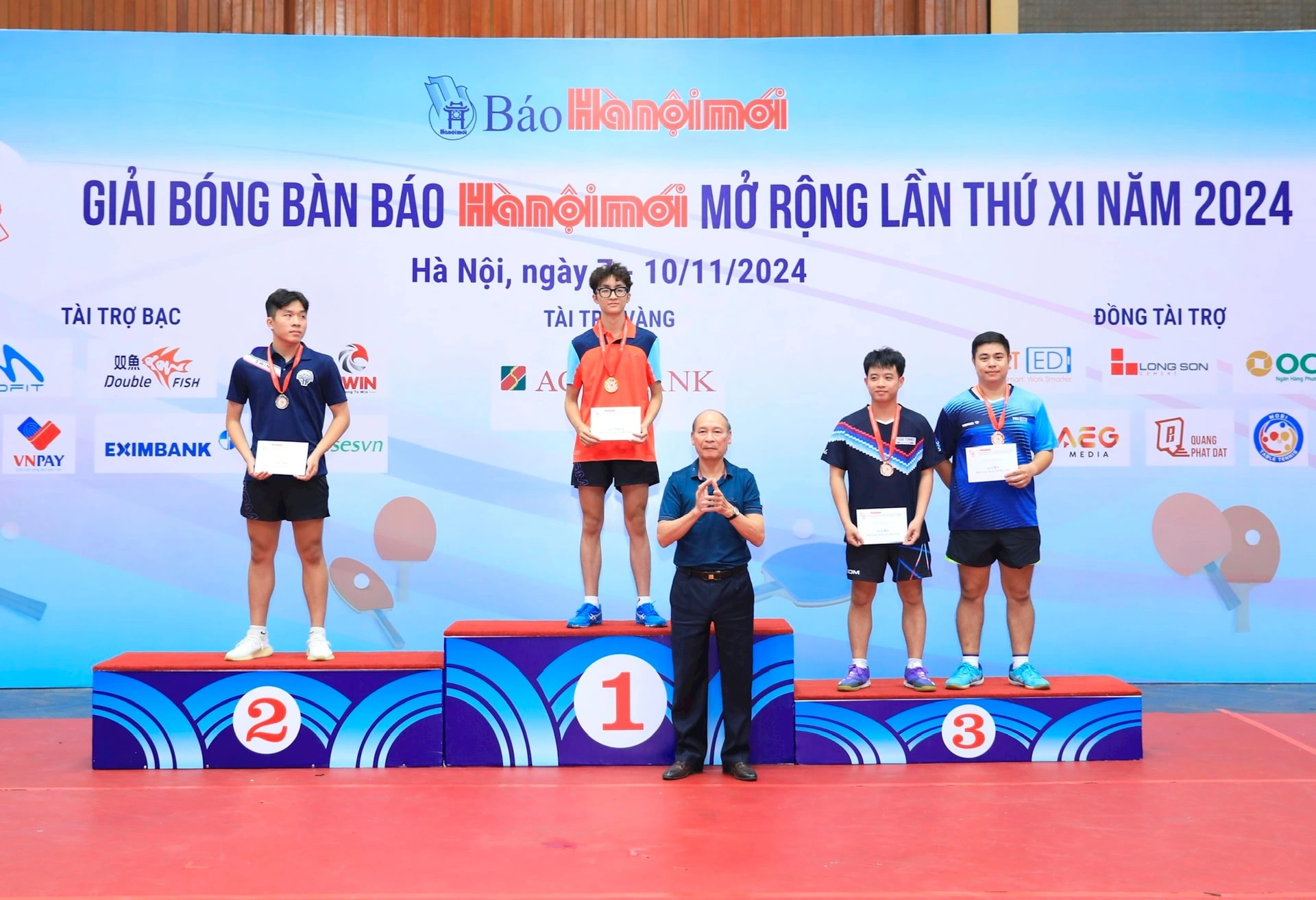 Những người chiến thắng tại giải bóng bàn tranh Cúp Báo Hànộimới 2024