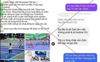 Công an cảnh báo chiêu giả mạo đăng ký tham gia học chơi Pickleball để lừa đảo