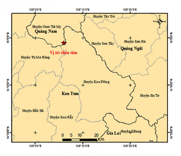 Quảng Nam xảy ra động đất 3,2 độ Richter gây rung chấn mạnh Quảng Nam xảy ra động đất 3,2 độ Richter gây rung chấn mạnh