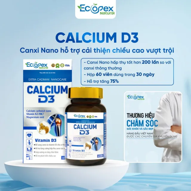 Calcium D3 Ecopex Natural - Trợ thủ đắc lực trên hành trình chinh phục chiều cao - Ảnh 2.