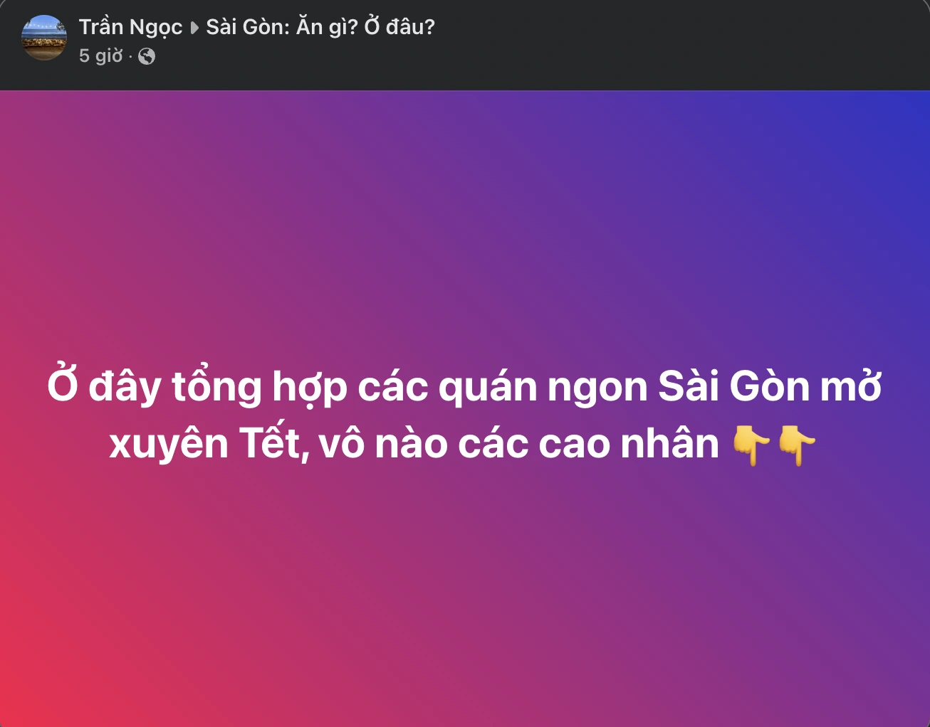 Quán nào ở TP.HCM bán xuyên Tết Ất Tỵ 2025, 'không phụ thu đồng nào'?