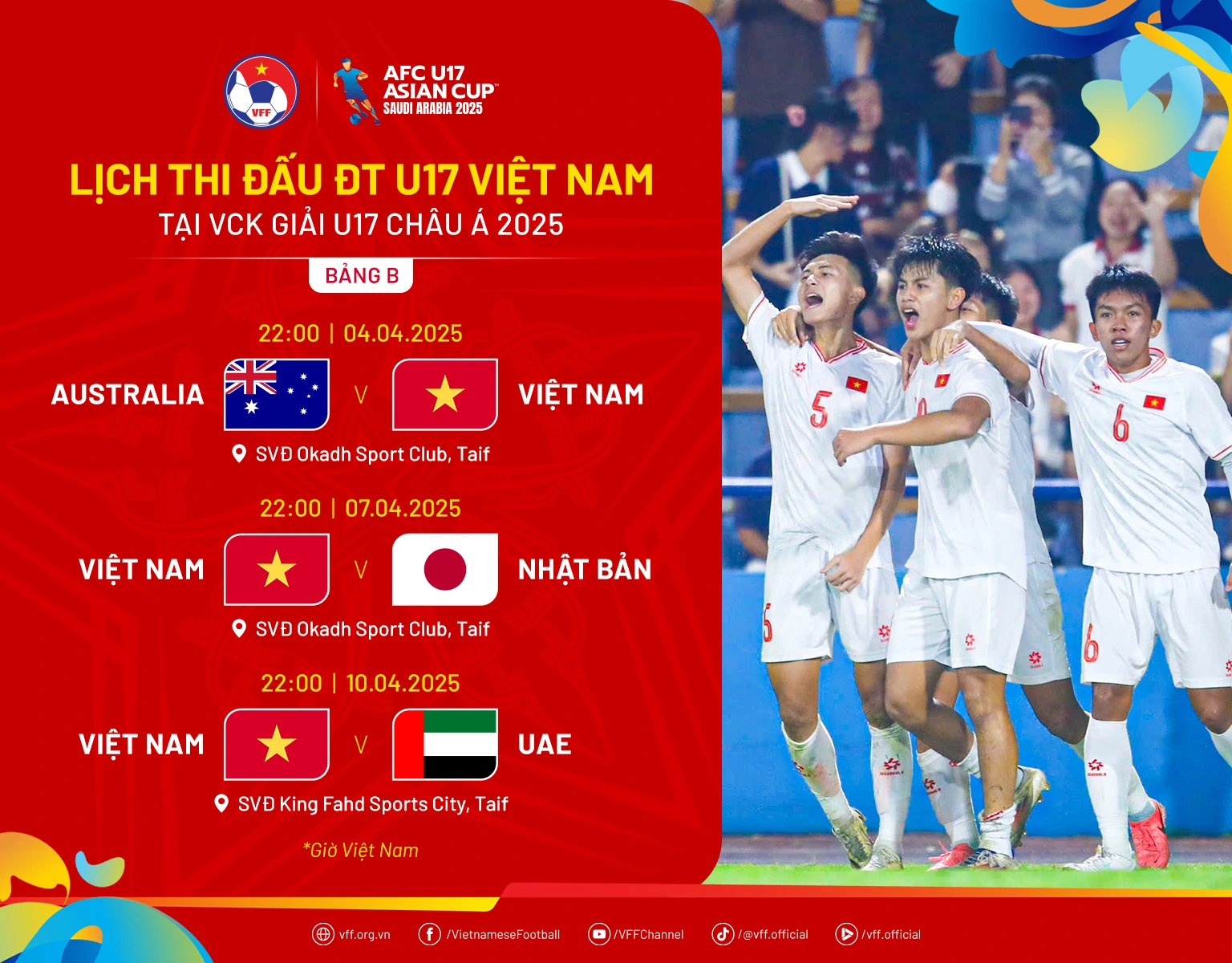 U.17 Việt Nam chiến đối thủ cực hay thử lửa giải châu Á: Lịch thi đấu hấp dẫn