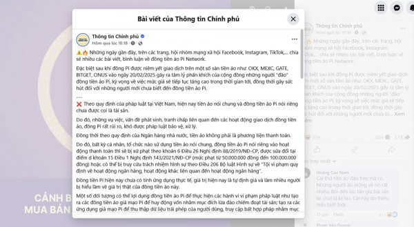 Phạt tới 100 triệu đồng hoặc xử lý hình sự khi sử dụng, giao dịch tiền ảo Pi