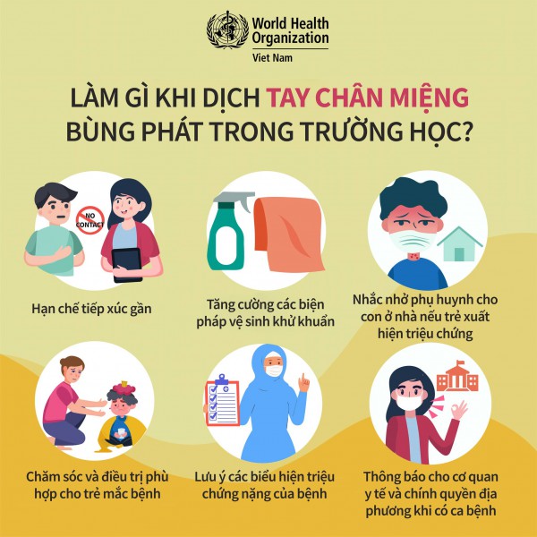 Làm gì khi có dịch tay chân miệng bùng phát trong trường học?