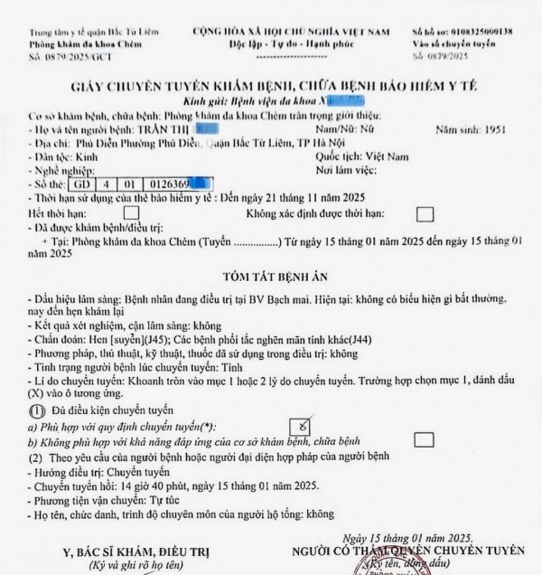 'Ngã ngửa' với giấy chuyển tuyến BHYT: Sao không chú thích hoặc thông báo cho bệnh nhân?