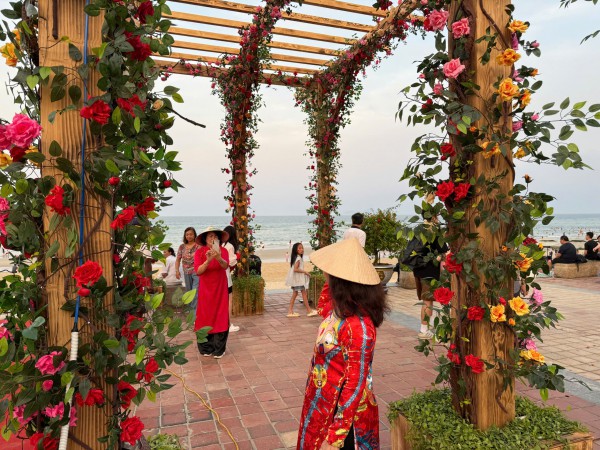 Đường ven biển hóa đường hoa, người người nô nức check-in