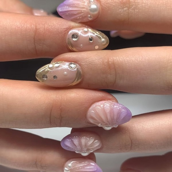 Mẫu nail cảm hứng biển cả Mẫu nail cảm hứng biển cả
