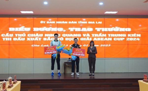 Tiền vệ Châu Ngọc Quang được vinh danh là công dân trẻ tiêu biểu tỉnh Gia Lai Tiền vệ Châu Ngọc Quang được vinh danh là công dân trẻ tiêu biểu tỉnh Gia Lai