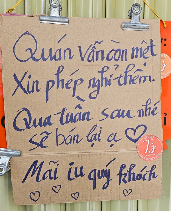 Thông báo nghỉ bán hài hước có 1-0-2 gây bão mạng của quán nước ở TP.HCM Thông báo nghỉ bán hài hước có 1-0-2 gây bão mạng của quán nước ở TP.HCM