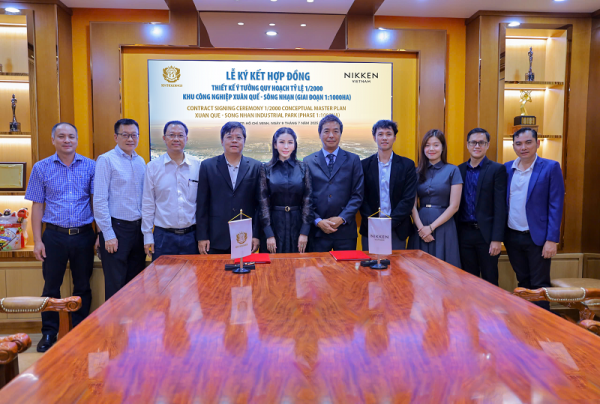 Công ty CP KCN Xuân Quế và Nikken Việt Nam ký kết hợp đồng tư vấn quy hoạch KCN Xuân Quế - Sông Nhạn (Giai đoạn 1)