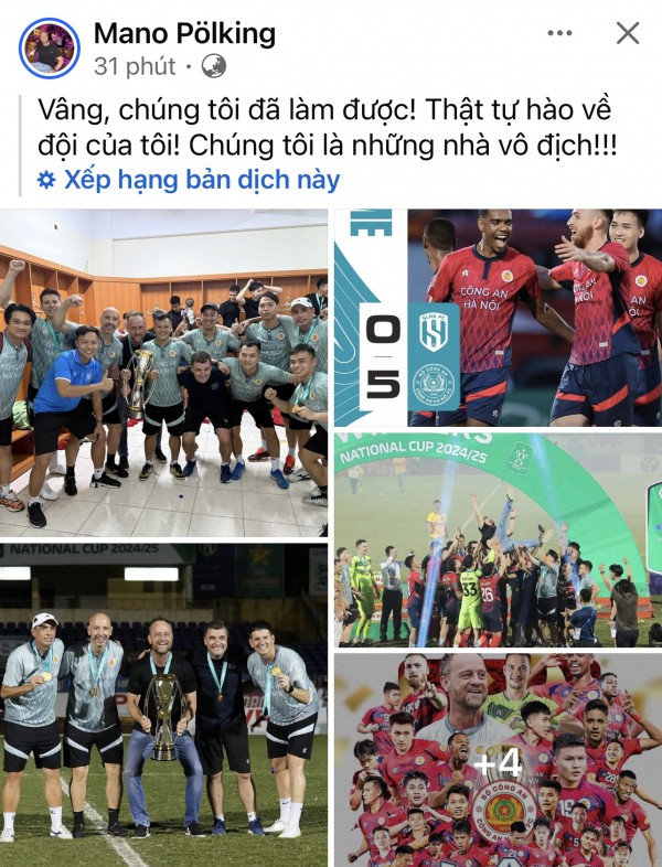 Chức vô địch hoành tráng của CLB CAHN, lần đầu rực rỡ của HLV Polking Chức vô địch hoành tráng của CLB CAHN, lần đầu rực rỡ của HLV Polking