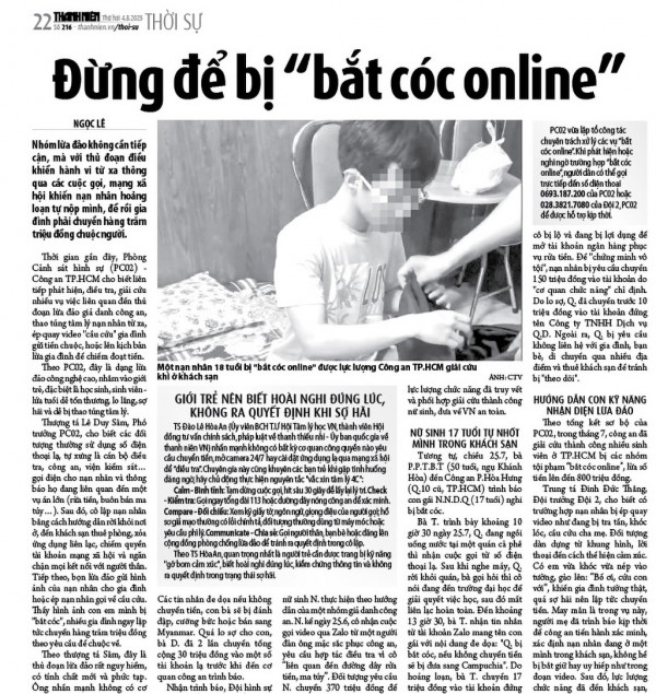 Đừng để bị 'bắt cóc online': Bình tĩnh, ngắt liên lạc, báo người thân Đừng để bị 'bắt cóc online': Bình tĩnh, ngắt liên lạc, báo người thân