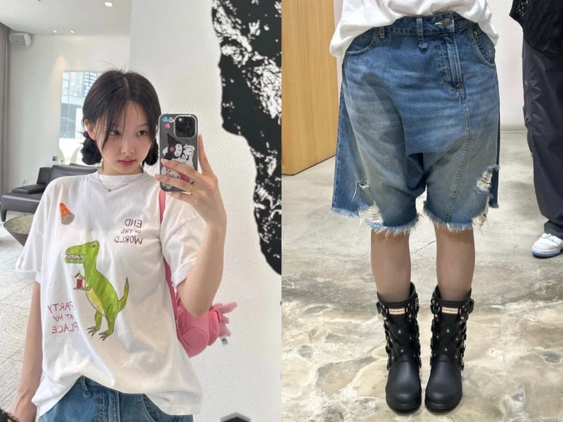 Sao Hàn lăng xê quần jeans lửng thành item hot mùa thu