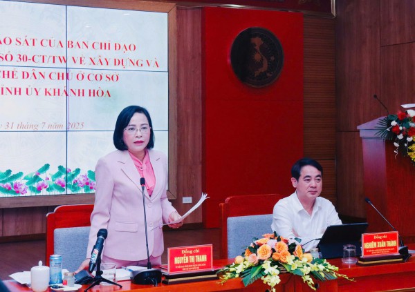 Phó chủ tịch Quốc hội đánh giá cao việc Khánh Hòa áp dụng KPI vào công việc