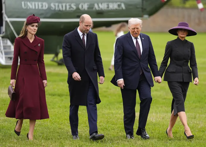 Thời trang ấn tượng của vương phi Kate đón tiếp tổng thống Donald Trump
