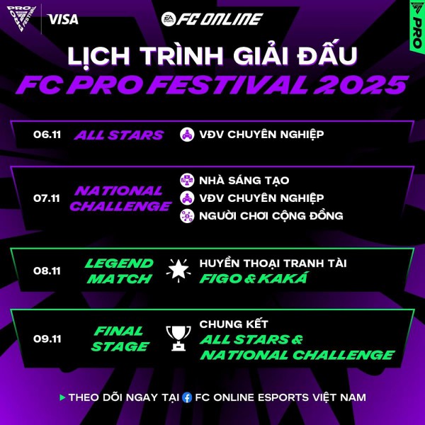 Việt Nam đăng cai FC Pro Festival 2025, chào đón huyền thoại Ricardo Kaká và Luís Figo