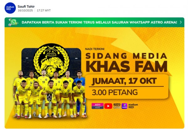 FAM bất ngờ họp báo phiên đặc biệt ngày 17.10, Chính phủ Malaysia hứa không rút tài trợ FAM bất ngờ họp báo phiên đặc biệt ngày 17.10, Chính phủ Malaysia hứa không rút tài trợ