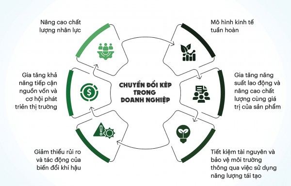 Khơi thông “lực đẩy” doanh nghiệp chuyển đổi kép Khơi thông “lực đẩy” doanh nghiệp chuyển đổi kép