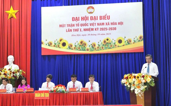 Ông Nguyễn Phước Lộc dự Đại hội MTTQ Việt Nam xã Hòa Hội