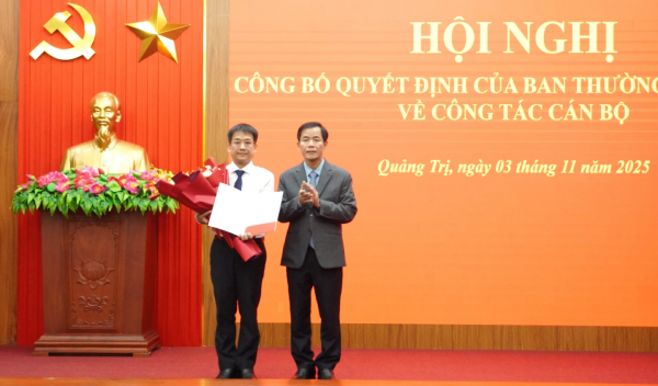 Ông Nguyễn Lương Bình giữ chức Trưởng ban Tổ chức Tỉnh ủy Quảng Trị