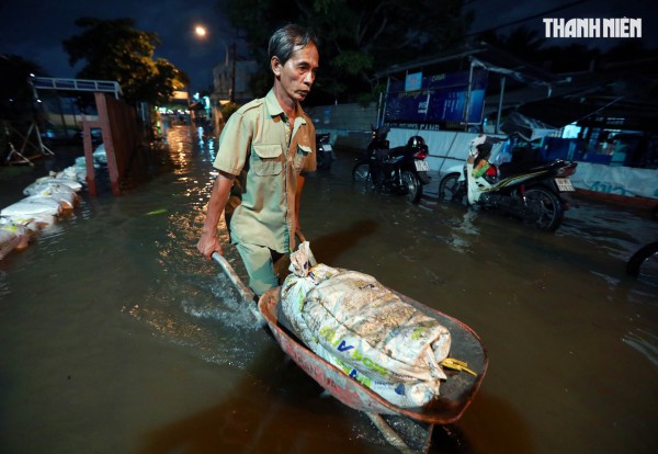 Triều cường ở TP.HCM: Người dân Thanh Đa lại khổ sở chống chọi trong đêm Triều cường ở TP.HCM: Người dân Thanh Đa lại khổ sở chống chọi trong đêm