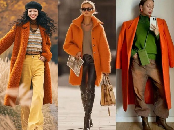Kết hợp cam và nâu cho phong cách mùa đông hoàn hảo