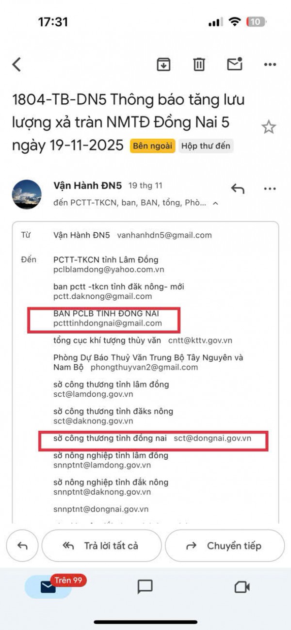Thủy điện Đồng Nai 5 phản hồi khi xã nói 'không nhận được thông báo xả lũ' Thủy điện Đồng Nai 5 phản hồi khi xã nói 'không nhận được thông báo xả lũ'